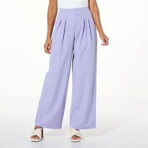 kathy ireland Lauren Wide-Leg Purple Trouser Pants Size 16 W